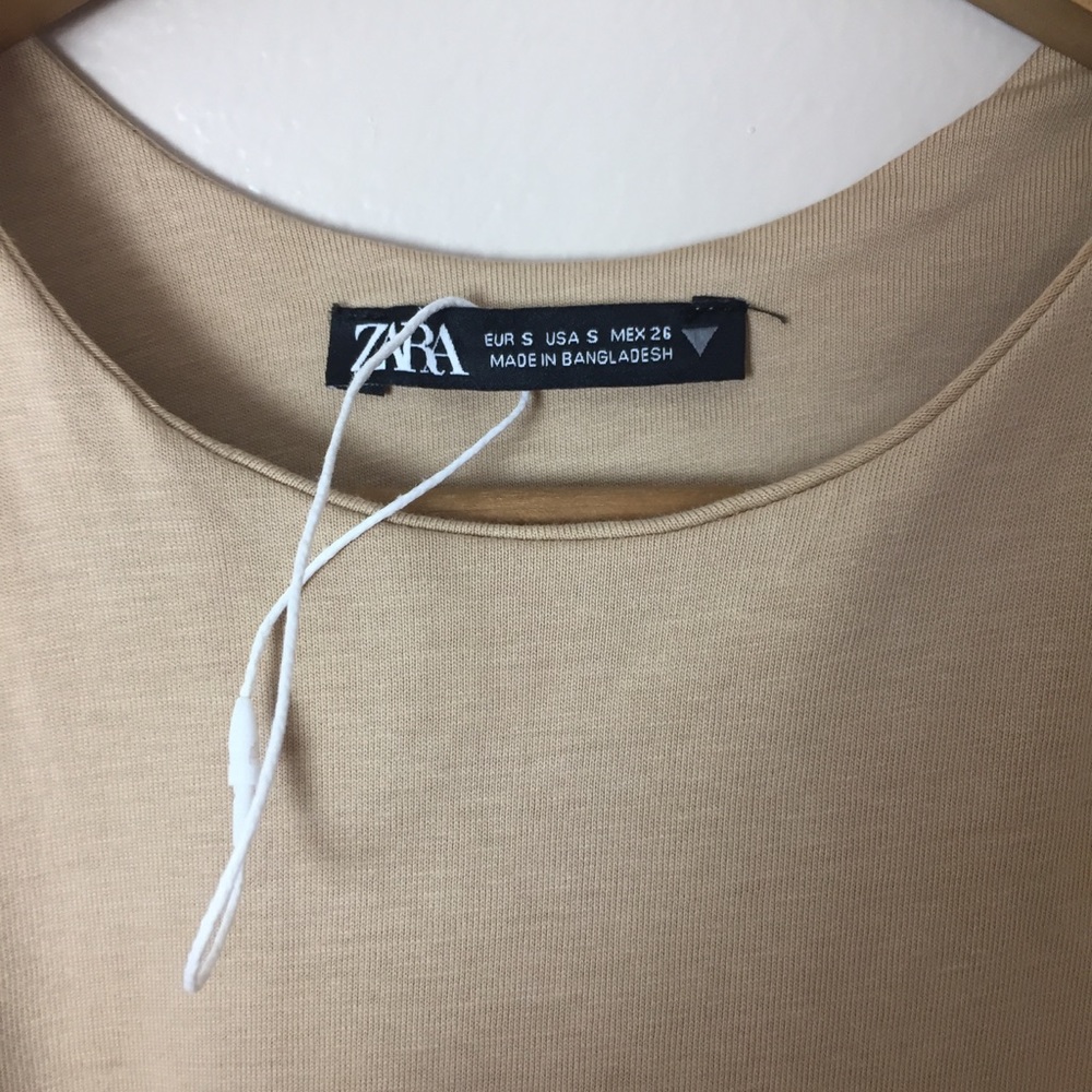 [Zara] Nude Tan Sleeveless Body Con Midi Dress - Picture 4 of 8